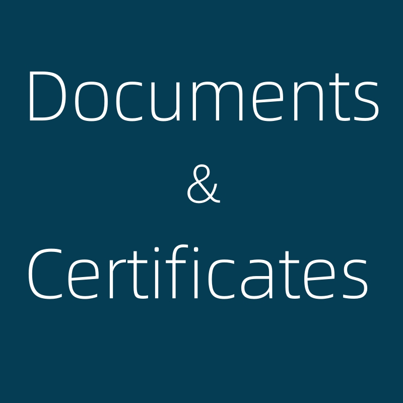 Documents / Certificates