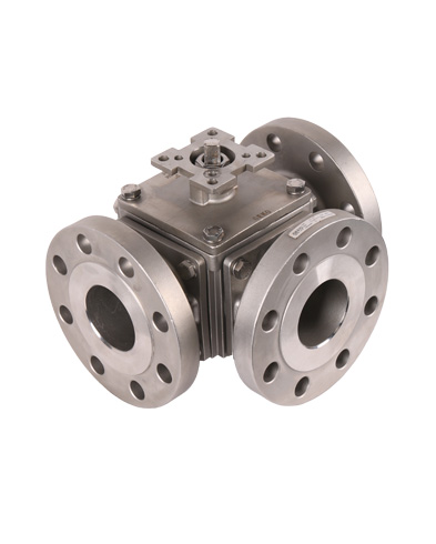 GKV-243L Ball Valve 3-Way/4-Way, Flanged Connection