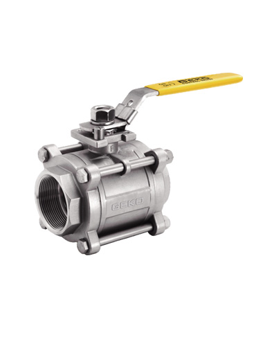 GKV-132L Ball Valve,  3 Piece, Threaded Connection, Full Port