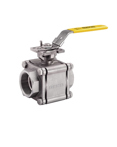 GKV-135 Ball Valve, 3 Piece, With ISO 5211 Direct Mounting Pad