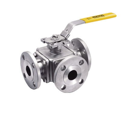 GKV-243 Ball Valve, Flanged Connection, 3/4-Way, With ISO Mounting Pad