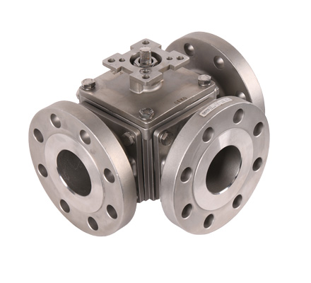 GKV-243L Ball Valve 3-Way/4-Way, Flanged Connection