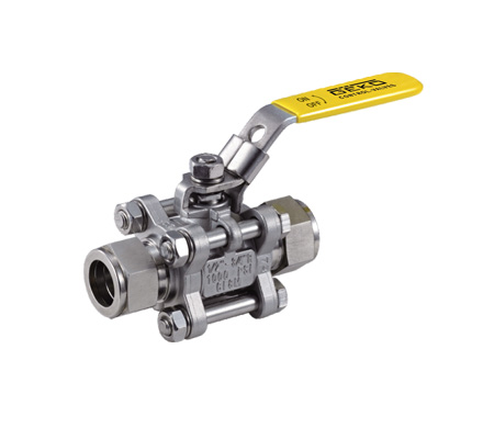 GKV 138 Ball Valve, 3 Piece, Ferrule Type, With Lever Handle