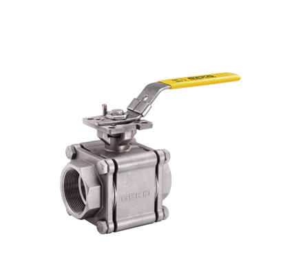 GKV-135 Ball Valve, 3 Piece, With ISO 5211 Direct Mounting Pad