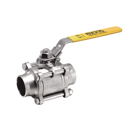 GKV-133 Ball Valve, 3 Piece, Full Port, Butt Welded, With Lever Handle