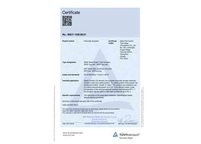 The Actuator Designed And Manufactured By GEKO Was Approved