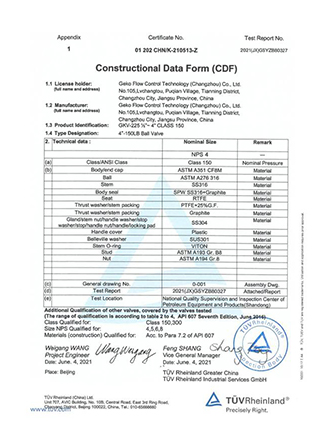 Geko Valves TüV API 607 Certificate